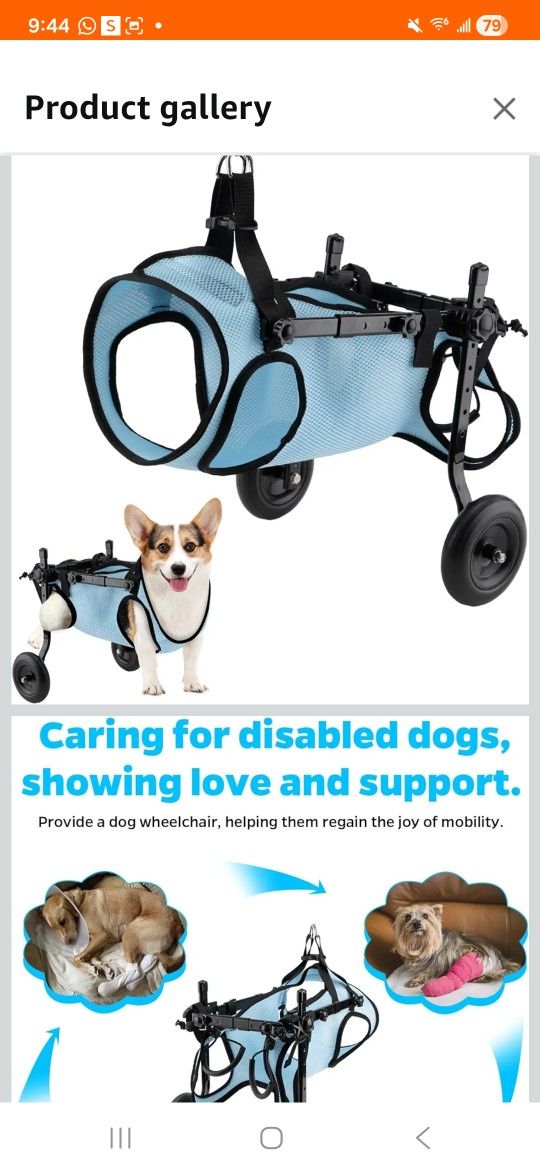 Dog Wheelchair for Back Legs, Dog Wheelchair Cart, Doggy/cat Wheelchairs with Disabled Hind Legs Walking, Mobility Aids for Small Pets Hind Limbs, Dog