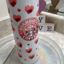Valentines Starbucks with heart 30 ounce stainless steel