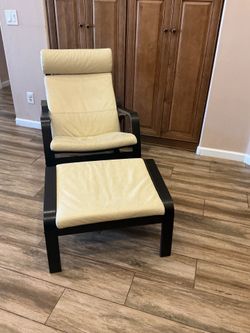 IKEA POÄNG rocking chair and matching ottoman set