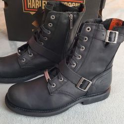 Harley Davidson Ranger Combat Boots Black Full Zipper Buckle Mens size US 12 M
