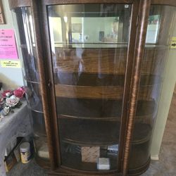 Antique Curio Cabinet Tigerwood