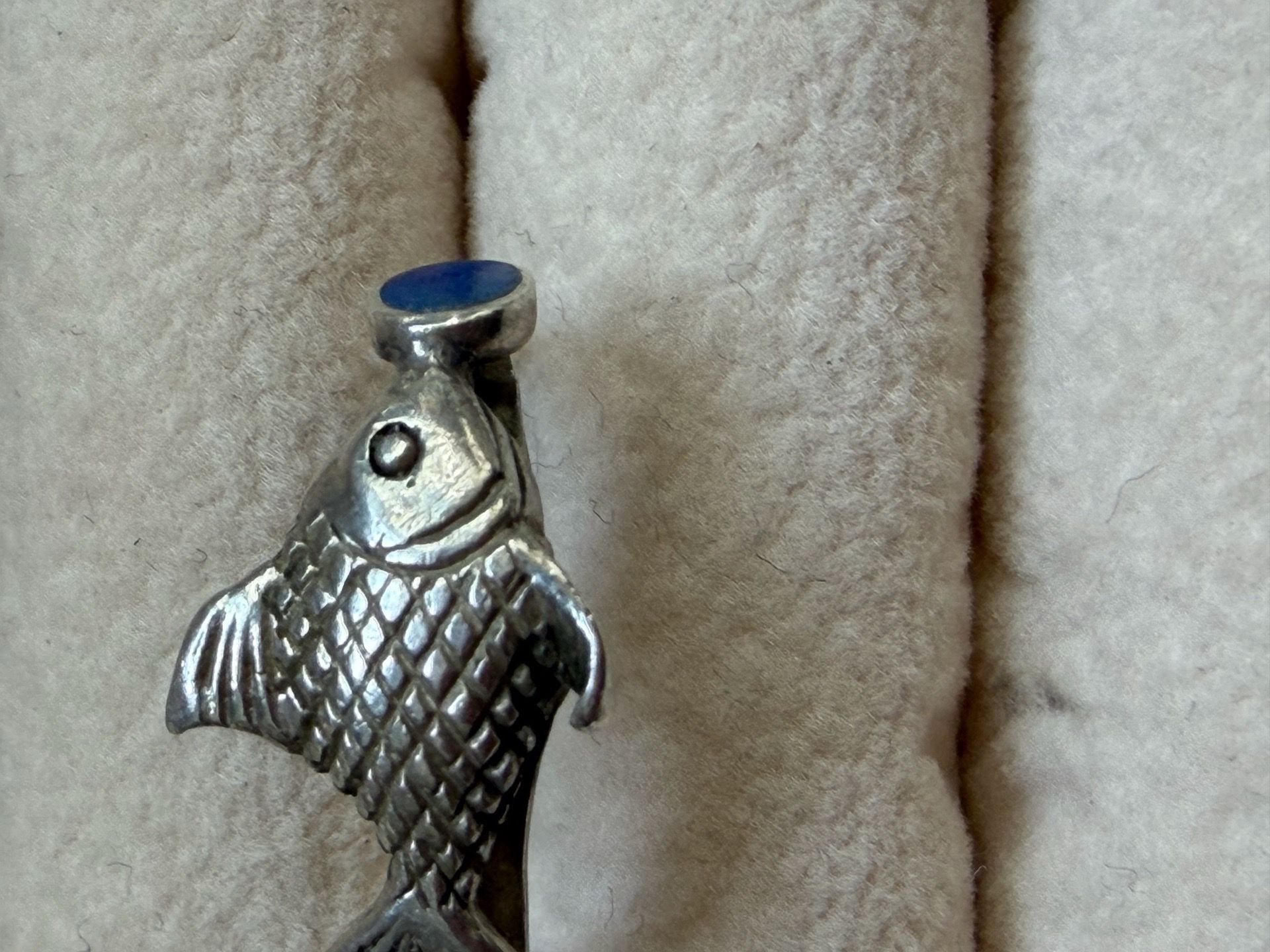 925 ring fish with lapis lazuli bubble