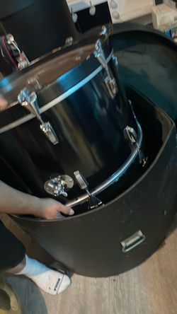Black Bass Drum with Chrome Hardware  by Nobel