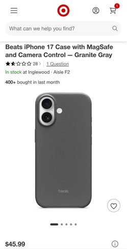 Beats iPhone 17 Case with MagSafe and Camera Control — Granite Gray