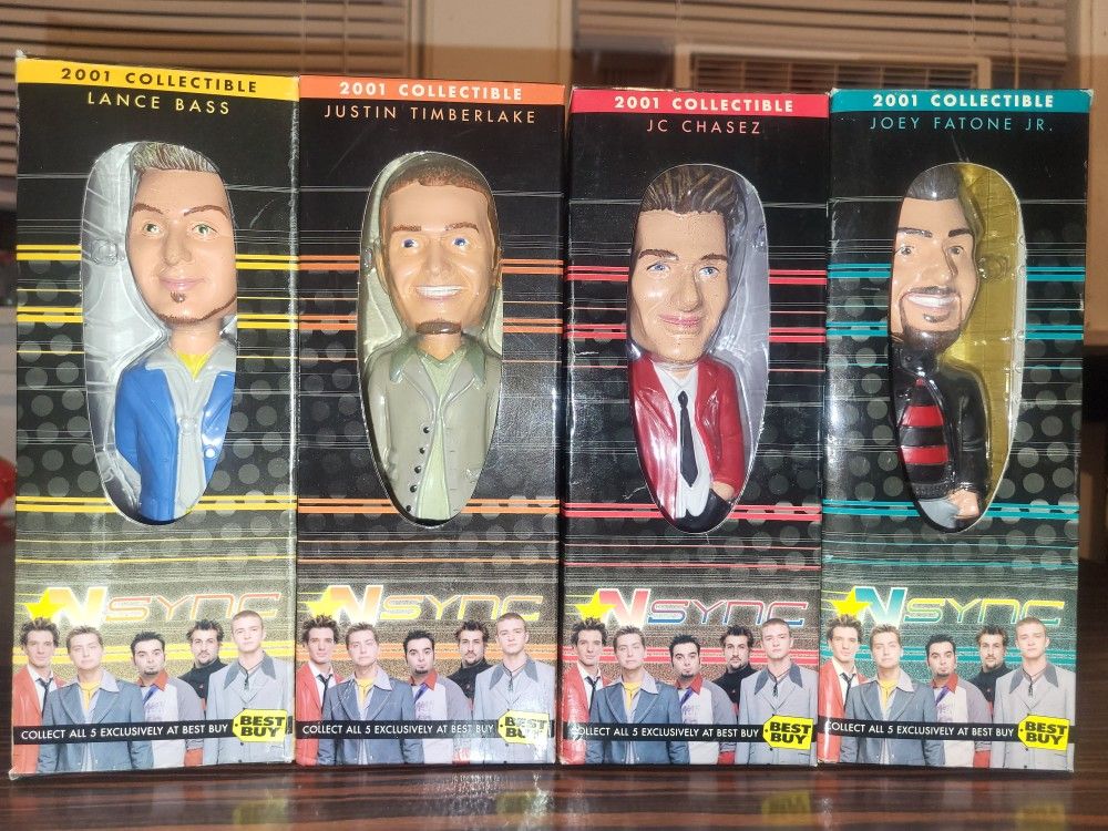 4 Nsync 2001 collectible Best Buy Lance Bass, JC Chasez, Joey Fatone jr, Justin Timberlake vintage