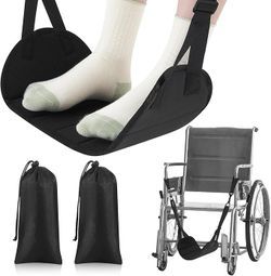 Yoojahow 2 Pcs Wheelchair Leg Rest Footrest Hammock Adjustable Footrest Hanging Foot Sling Wheelchair Accessories for Foot Rest Replacement