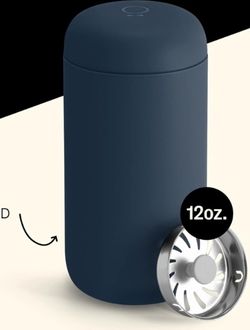 Fellow 12 oz Carter Move Travel Mug - Vacuum-Insulated Stainless Steel Travel Coffee Mug - Coffee Tumbler with Ceramic Interior and Splash Guard - Sto