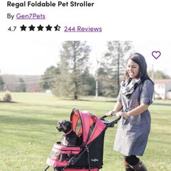 Gen7Pets Regal pet Stroller- Raspberry 