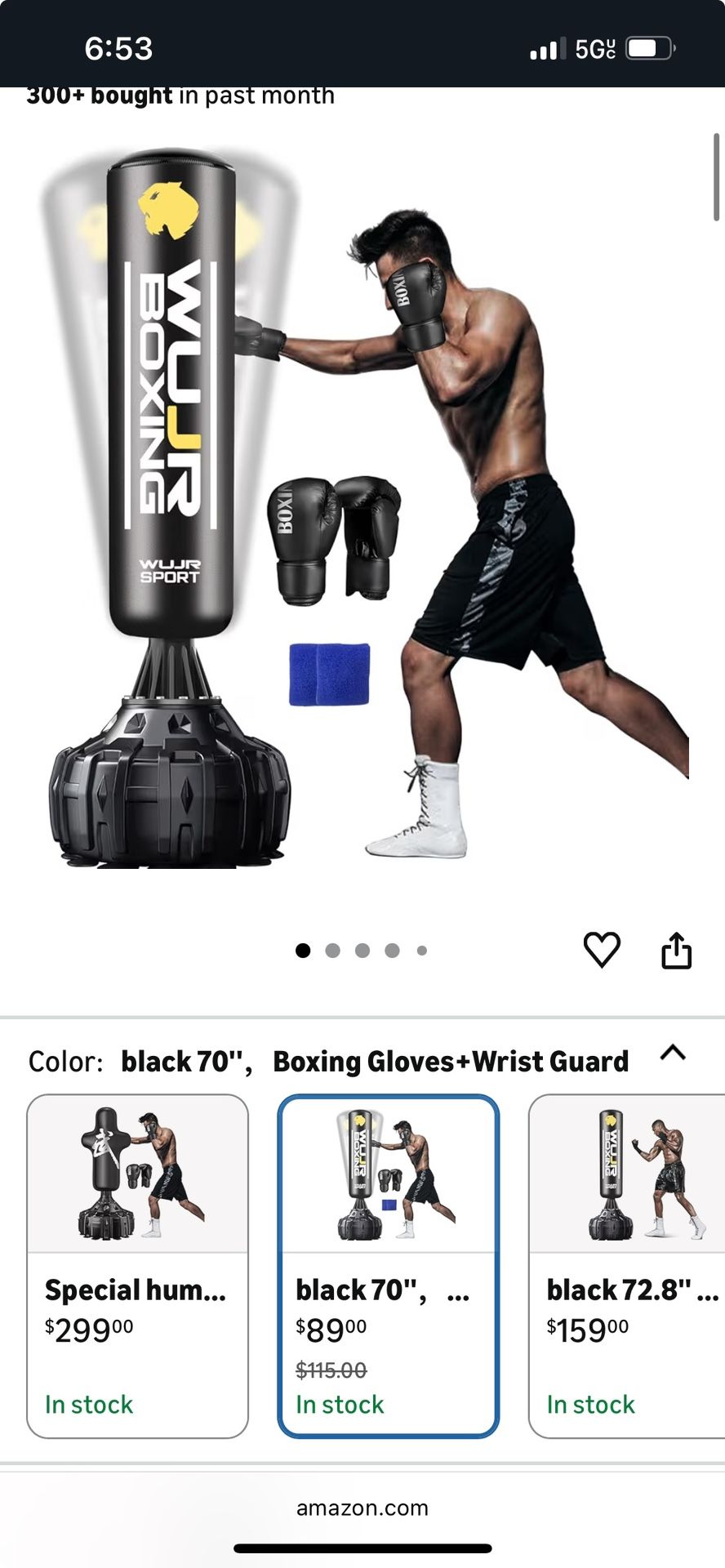 70'' Freestanding Punching Bag with Boxing Gloves Heavy Boxing Bag with Suction Cup Base for Adult Men Stand Kickboxing Bag
