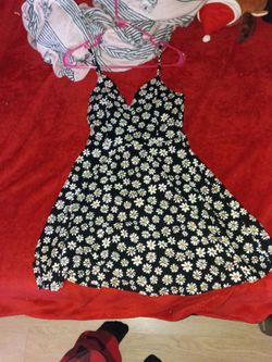 Black Daisy Print Mini Sundress