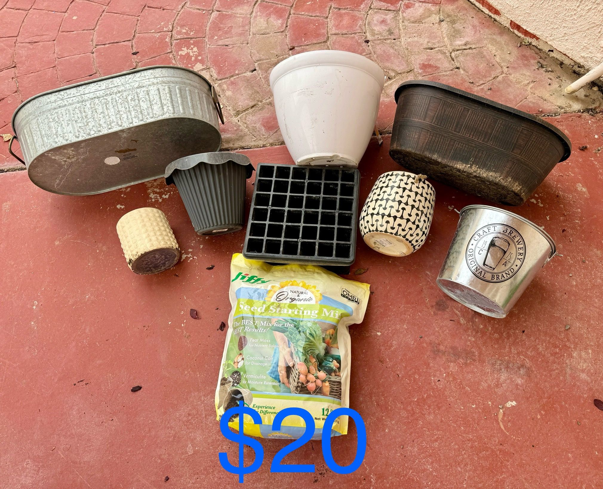 $20 for all planters pots and soil