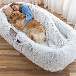 Plush Donut Orthopedic Human Sized Dog Bed 