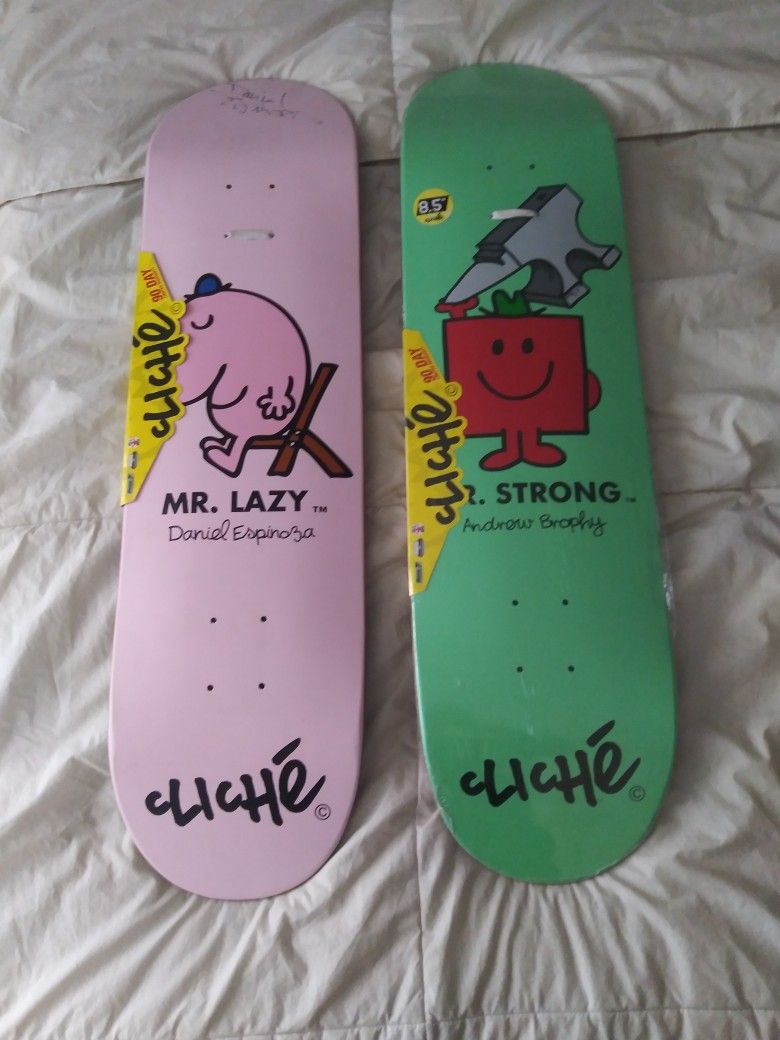 Cliche Mr. Men Skateboard Decks Collectors Rare