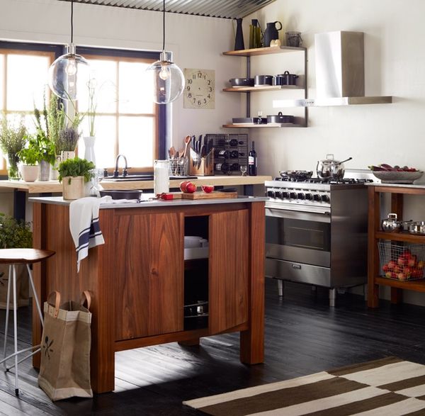 WEST ELM rustic kitchen island with storage for Sale in Las Vegas, NV