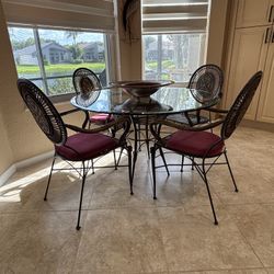 Glass Table w/ 4 Chairs - LIKE NEW