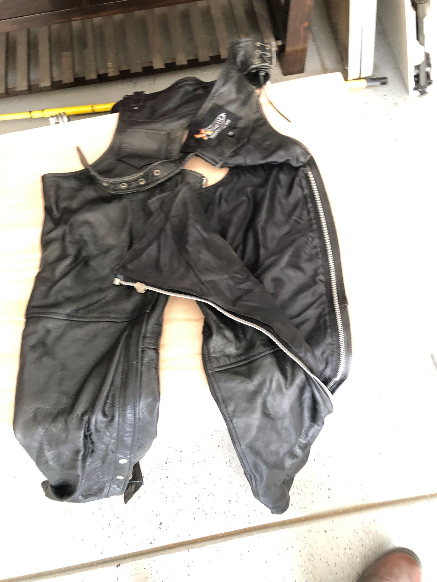Leather Motorcycle Chaps.