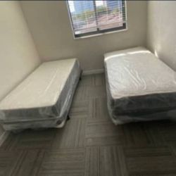 New TWIN Size Mattress With Box Spring set Colchones Nuevos Individuales 
