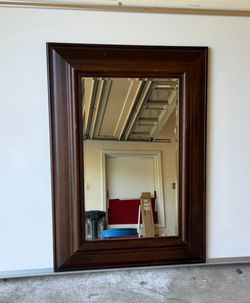 FREE Brown Framed Wall Mirror – 30" x 41"