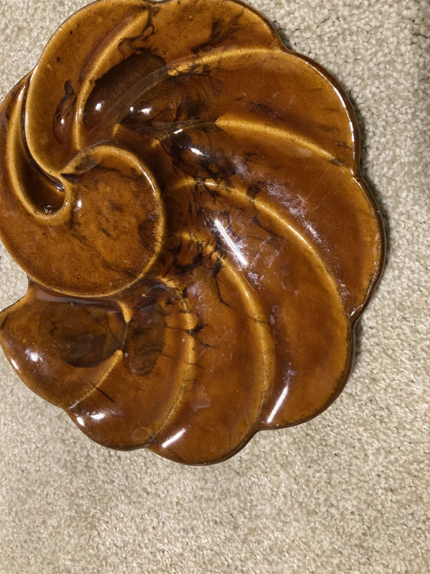 Vintage Van Briggle pottery candle sticks and platter