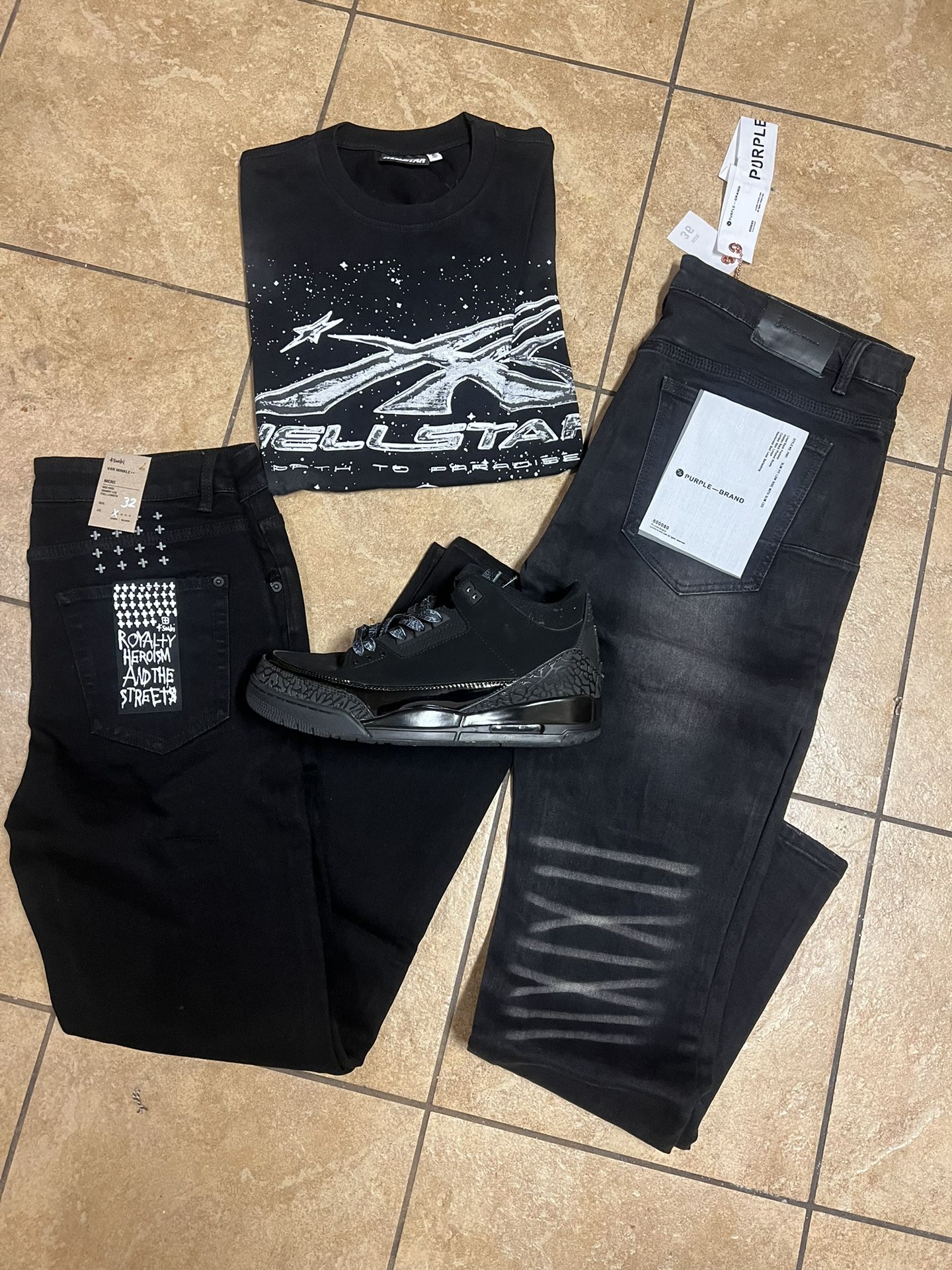 Hellstar shirt purple jeans