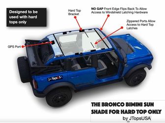 Ford Bronco Bimini Mesh Top - Black
