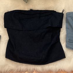 3 Ladies  Jean Bustiers- Size Large One Is New With Tags— $30 Firm No Holds Or Spam