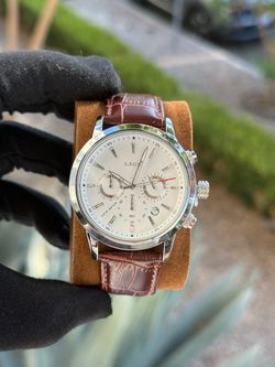 Reloj Nuevo Correa Cuero Chronograph Watch with Brown Leather Strap