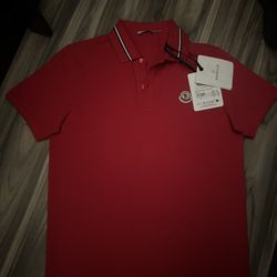 Red Moncler Polo Shirt 