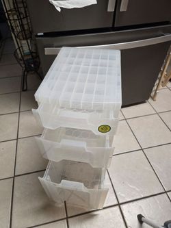 Three Drawer Rolling Cart With Drawers Organizer 27" H x 12" W x 16 1/2" D