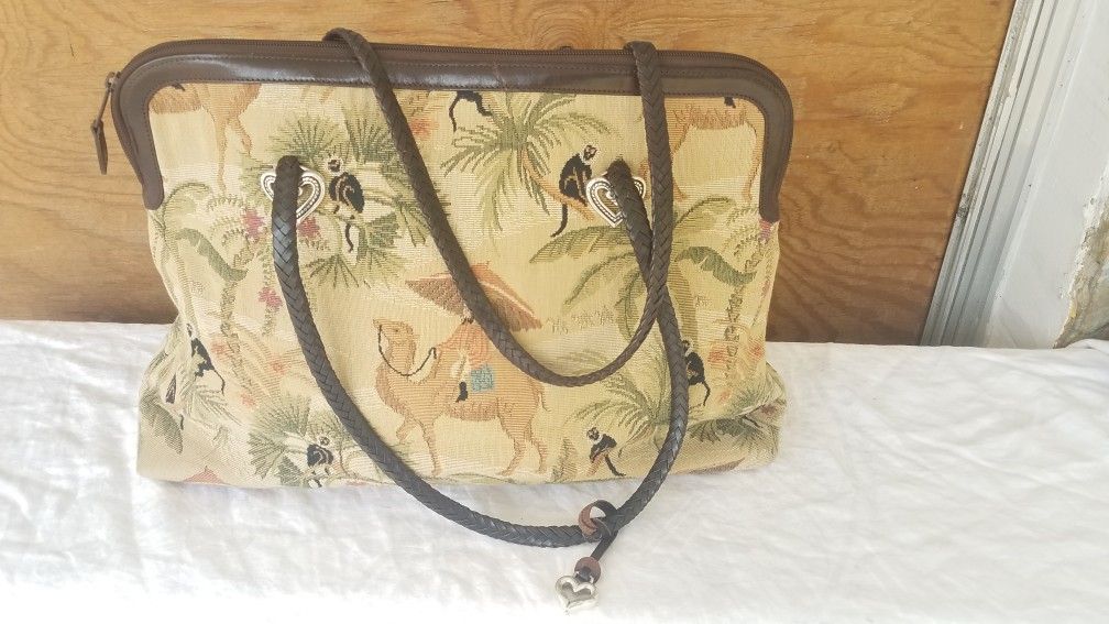 Vintage Brighton Audrie Traveler Print Tapestry Bag