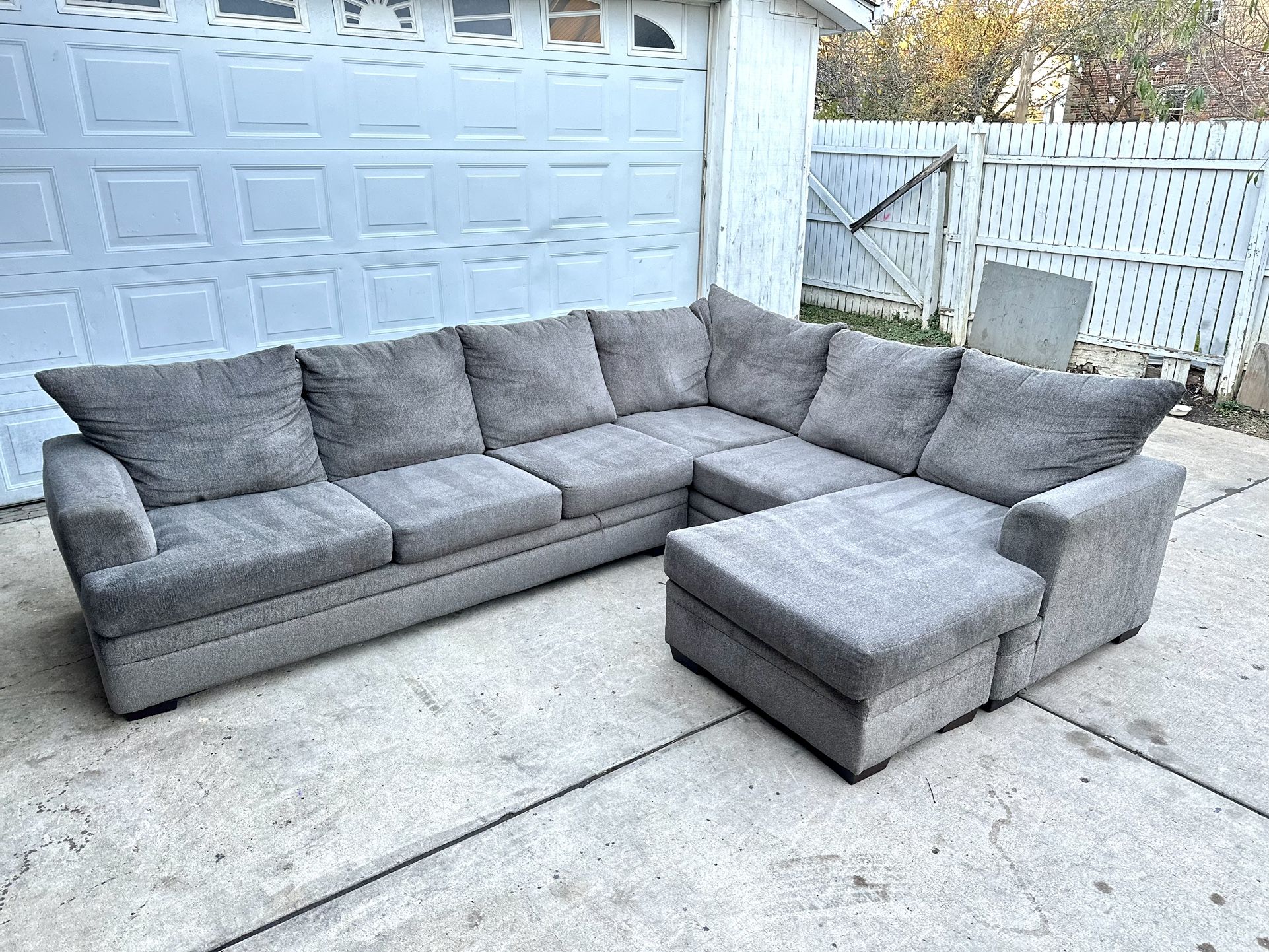 FREE DELIVERY ๐ Ashley furniture, grey, Couch, sofa, sectionla cloth, fabric