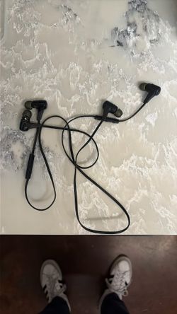 Pair of Jabra earpods.