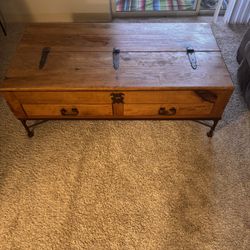 Rustic Solid Wood Coffee Table + Matching Side Chest (Set of 2)