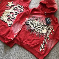 Red & White Hellstar Hoodie