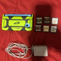 Nintendo DSi XL Blue Nerf Case Stylus 6 Games