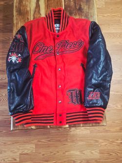 Dim Mak x One Piece Captain Kid Varsity Jacket Embroidered Logo. Size X-Large