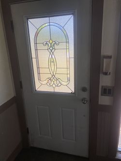 Exterior Door With Jamb And Black Theshold