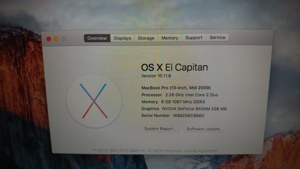 MacBook Pro core 2 duo El Capitan