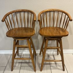 Bar Stools/Solid Wood Swivel 