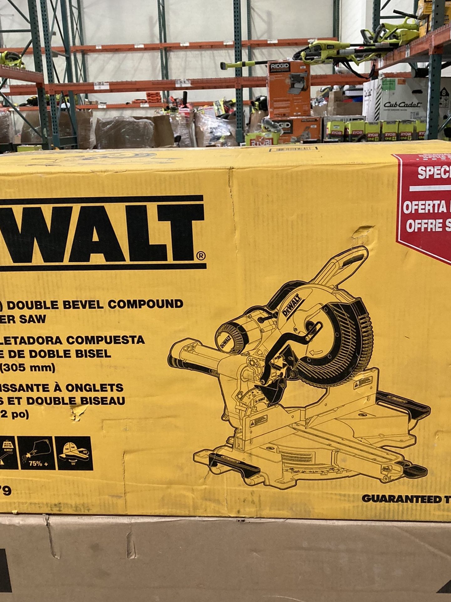 DEWALT 15 Amp Corded 12 in. Double Bevel Sliding Compound Miter Saw, Blade Wrench & Material Clamp