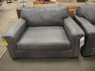 Toscano Medici Leather Track Arm Chair - Gray | Armchair