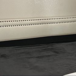 Beige King Headboard w/siding & gold Studs.