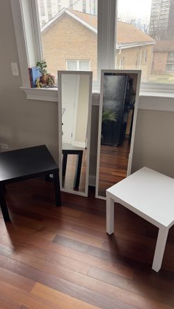 Set of 2 Tables + 2 Full-Length Mirrors
