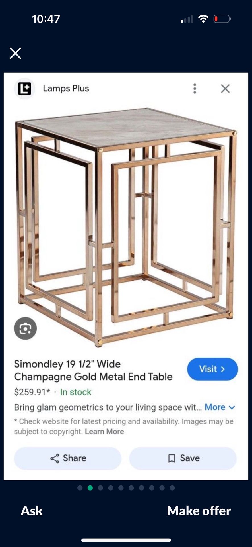 Side Table $150