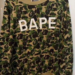 BAPE camo crystal stone crewneck sweatshirt
