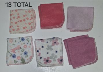 BABY GIRL PINK WASHCLOTHS (TOALLITAS DE BAÑO PARA NIÑA BEBE)