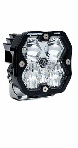 Baja Designs Squadron 2.0 Pro LED Light Pod Driving/Combo, Clear Off-Road LED Auxiliary Light, 5,921 Lumens per Light, Wiring Harness Included, Black 