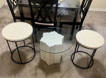 3 piece mother of pearl inlay coffee table set view all photos for details pickup Gaithersburg md20877