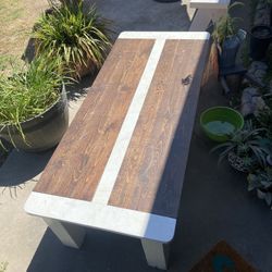 Solid Wood Bench Extremely Heavy/sturdy 54” LONG, 24” WIDE. 17” TALL