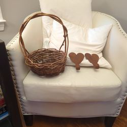 Antique Basket And Heart Hangers 